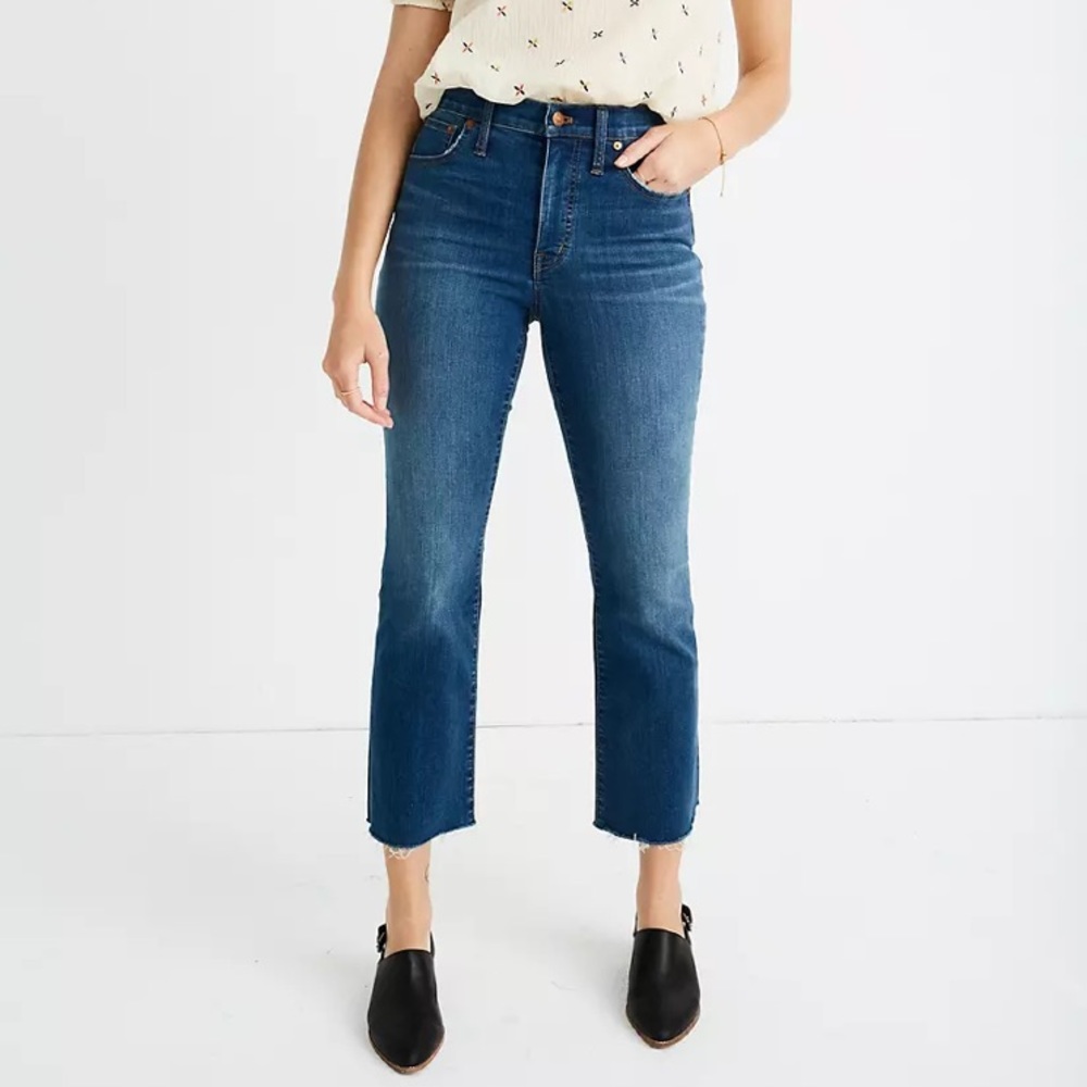 Madewell 29 Cali Demi-Boot High Rise Raw Hem Jeans